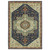 2' X 3' Blue Ivory And Orange Oriental Area Rug With Fringe