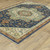 2' X 3' Blue Ivory And Orange Oriental Area Rug With Fringe