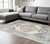 9' X 12' Gray And Gold Floral Medallion Distressed Washable Area Rug