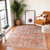 5' X 7' Brick Red And Gray Floral Medallion Area Rug With Fringe