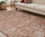 5' X 7' Brick Red And Gray Floral Medallion Area Rug With Fringe