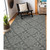 8' X 10' Graphite And Gray Wool Oriental Hand Hooked Area Rug