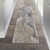 8' Gray Beige and Ivory Abstract Non Skid Runner Rug