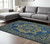 8' X 10' Teal And Gray Wool Medallion Hand Tufted Area Rug
