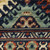 5' X 8' Navy Blue Red And Orange Oriental Area Rug With Fringe