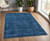 4' X 6' Dark Blue Striped Hand Woven Area Rug