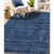 4' X 6' Dark Blue Striped Hand Woven Area Rug