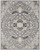 9' X 12' Ivory Black and Gray Floral Medallion Non Skid Area Rug