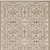 7' Taupe and Ivory Floral Runner Rug