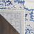 2' X 3' Ivory Blue and Gray Floral Medallion Area Rug