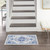 2' X 3' Ivory Blue and Gray Floral Medallion Area Rug