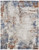 5' X 8' Blue Gray and Brown Abstract Power Loom Worn Faded Area Rug