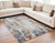5' X 8' Blue Gray and Brown Abstract Power Loom Worn Faded Area Rug