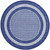 8' Ivory and Navy Blue Geometric Distressed Round Rug