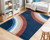8' X 11' Navy Red and Orange Juvenile Rainbows Youthful Area Rug