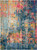 8' X 11' Blue and Yellow Abstract Power Loom Area Rug