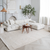 8' X 11' Cream and Beige Abstract Non Skid Area Rug