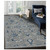 8' X 10' Gray Blue And Ivory Wool Floral Medallion Hand Hooked Area Rug