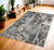 4' X 6' Ivory Black and Gray Abstract Distressed Area Rug