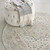 5' Ivory Pink And Gray Floral Medallion Distressed Round Rug
