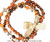 Bracelet Triple Cross Light Brown Beads