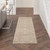 6' Taupe and Ivory Floral Non Skid Runner Rug