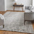 3' X 5' Gray and Ivory Abstract Hand Woven Worn Faded Area Rug