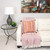 18" Pink and Orange Cotton Throw Pillow with Tassels