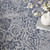 8' X 10' Navy Blue And Ivory Damask Distressed Area Rug