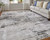 5' X 8' Gray Ivory and Taupe Abstract Power Loom Worn Faded Area Rug