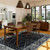 8' X 10' Charcoal And Ivory Wool Southwestern Hand Hooked Area Rug