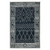 8' X 10' Charcoal And Ivory Wool Southwestern Hand Hooked Area Rug