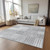 8' X 10' Silver Gray And Ivory Striped Washable Indoor Outdoor Area Rug