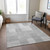 8' X 10' Silver Gray And Ivory Striped Washable Indoor Outdoor Area Rug