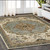 5' X 7' Ivory And Blue Oriental Area Rug