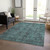 9' X 12' Turquoise Oriental Washable Non Skid Indoor Outdoor Area Rug