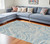 8' X 11' Blue and Beige Abstract Distressed Area Rug