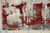 4' X 6' Ivory Red and Gray Abstract Area Rug