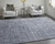 5' X 8' Gray and Blue Abstract Hand Woven Area Rug