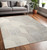5' X 8' Beige Gray And Ivory Wool Geometric Hand Woven Area Rug