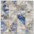 8' Ivory Blue and Gray Geometric Non Skid Runner Rug