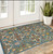 3' X 5' Blue and Ivory Floral Power Loom Area Rug