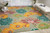 8' X 11' Gray Red and Yellow Floral Hand Carved Handmade Area Rug