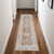 8' Runner Gray and Red Medallion Power Loom Runner Rug
