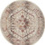 4' Ivory Red And Orange Floral Distressed Round Rug
