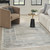 8' X 10' Ivory Blue and Gray Geometric Non Skid Area Rug
