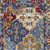 2' X 4' Red Blue And Light Brown Ogee Distressed Area Rug