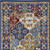 2' X 4' Red Blue And Light Brown Ogee Distressed Area Rug