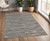 4' X 6' Gray Ivory and Taupe Abstract Hand Woven Area Rug
