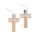 Earrings Hammered 2Tone Crosses on Wires